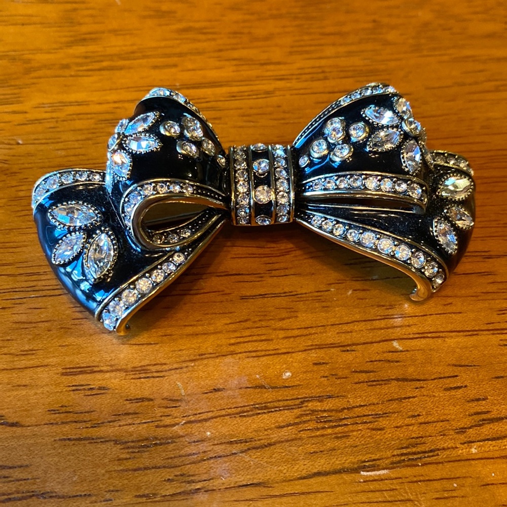 Heidi Daus, “Belle Beau” Enamel and Crystal Bow Brooch